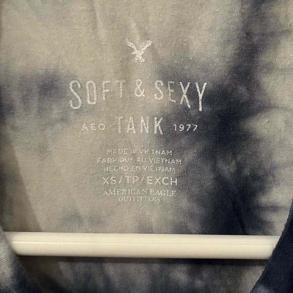 Blue and white Tie-Dye tank top - Picture 3 of 3